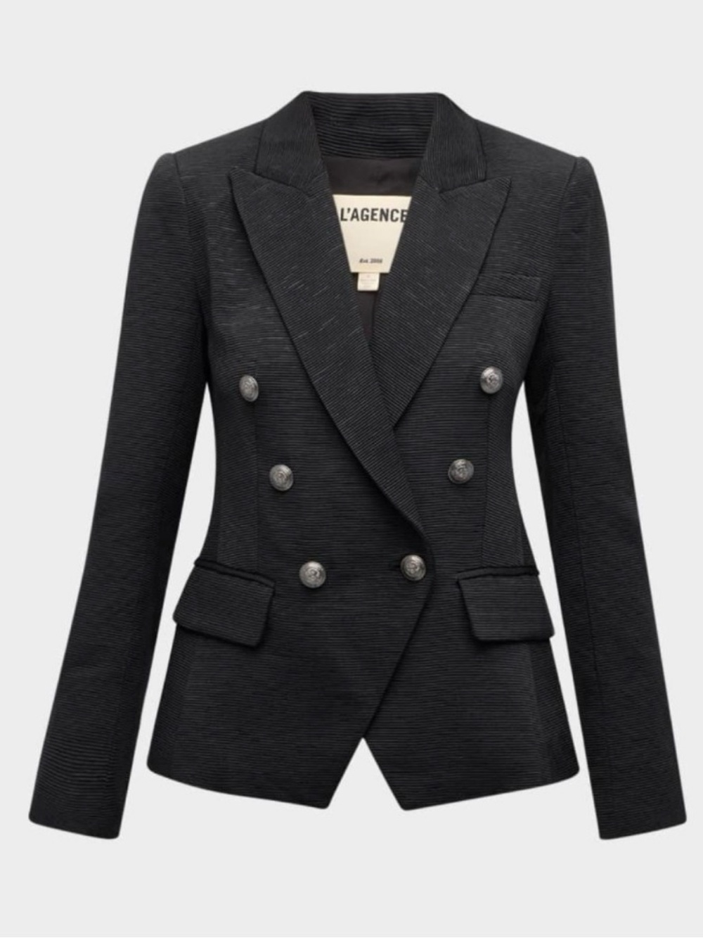 L'AGENCE Black Double-Breasted Tailored Blazer